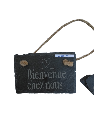Plaque bienvenue ardoise