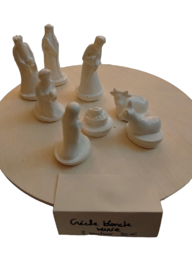 Creche platre blanche - décoration table