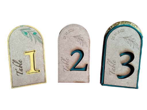 Décoration numérotant les tables - dyptiques