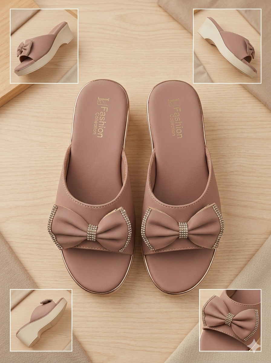 Elegant Bow Slip-On Sandals