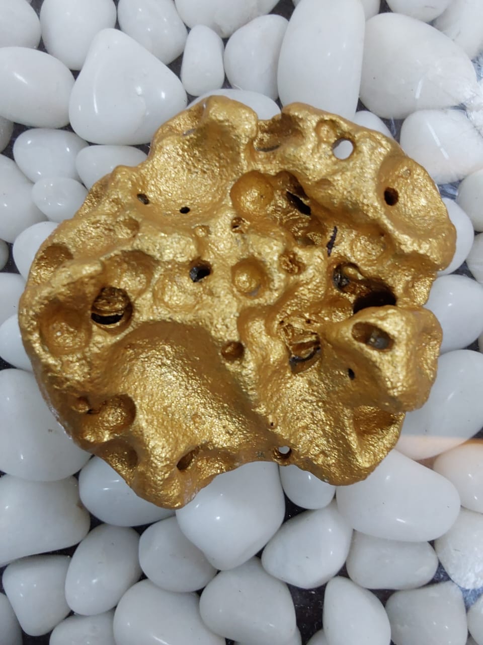 Gold-Toned Decorative Rock