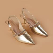 Gold Slingback Heels