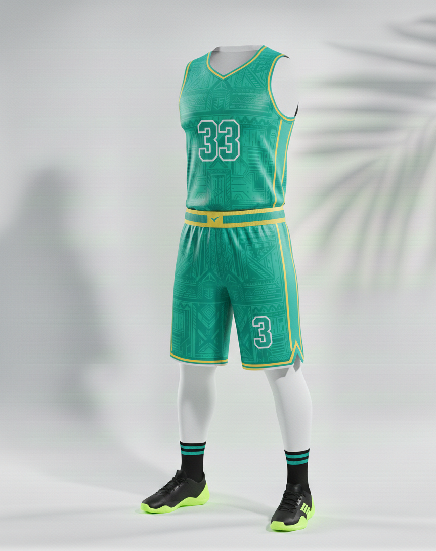 Green Basketball Uniform Set
