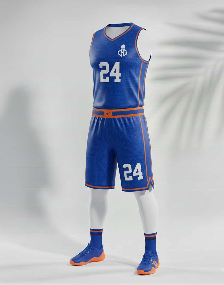 Blue Basketball Uniform Set