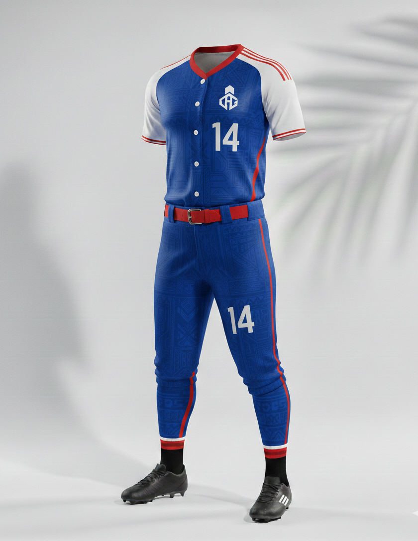 Blue Softball Uniform Set