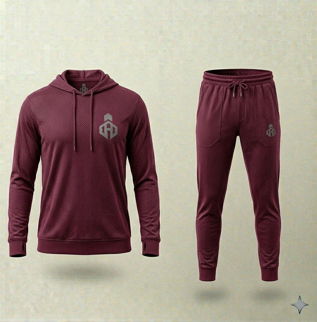 Maroon Sports Tracksuit