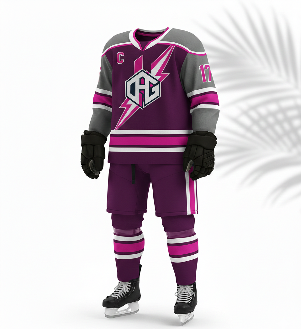 Purple Lightning Hockey Uniform