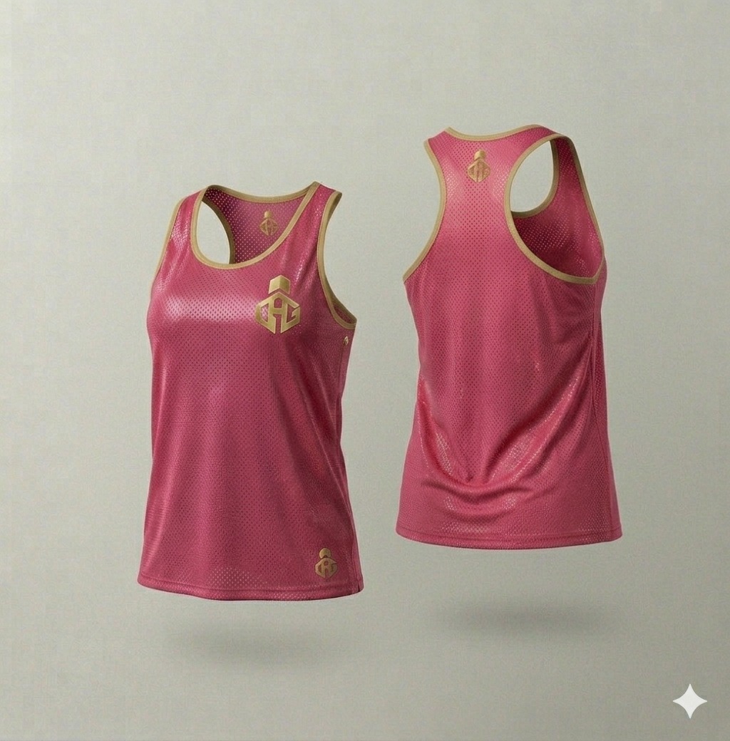 Pink Mesh Sports Tank Top