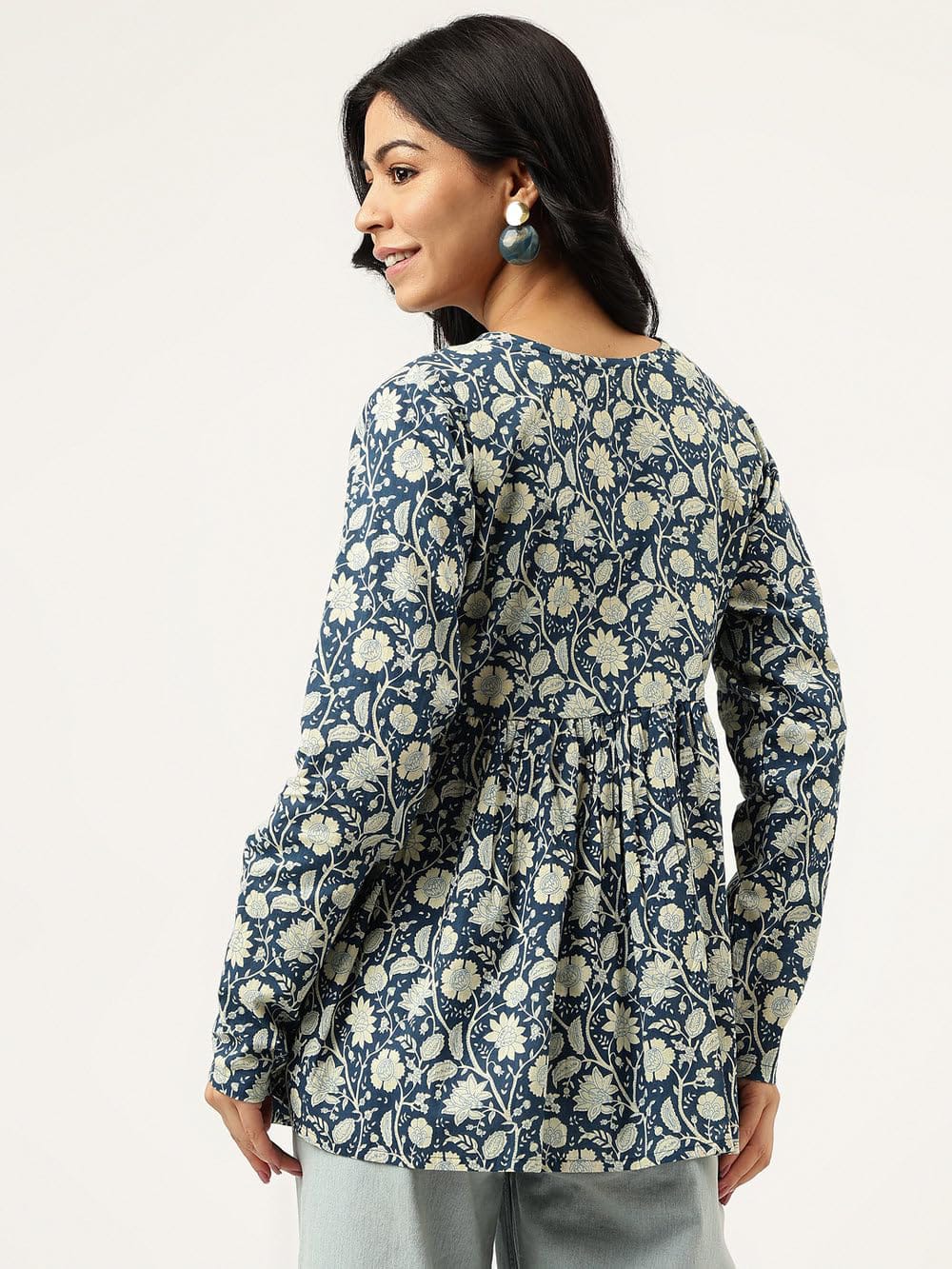 Floral Print Cotton Kurta