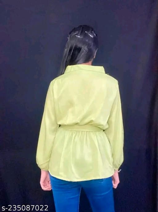 Pastel Green Peplum Shirt
