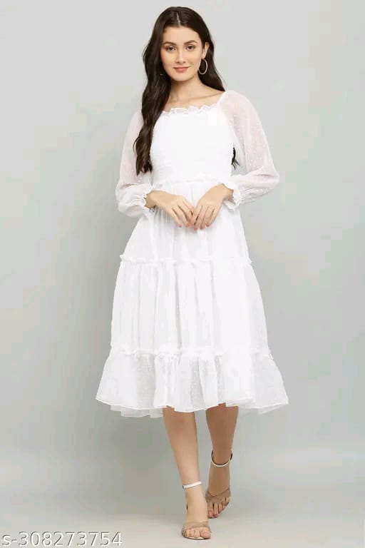 Elegant White Midi Dress