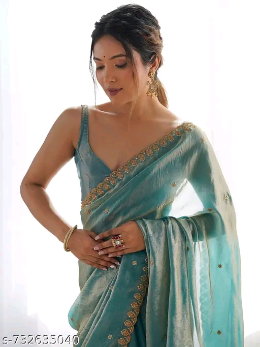 Elegant Blue Georgette Saree