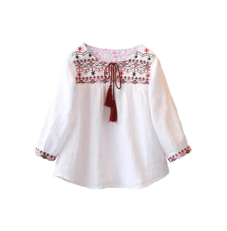 Embroidered Boho Tunic Top