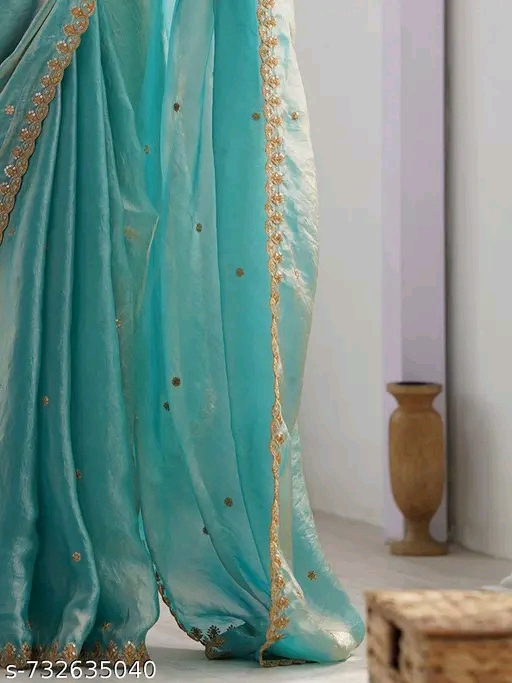 Elegant Blue Georgette Saree