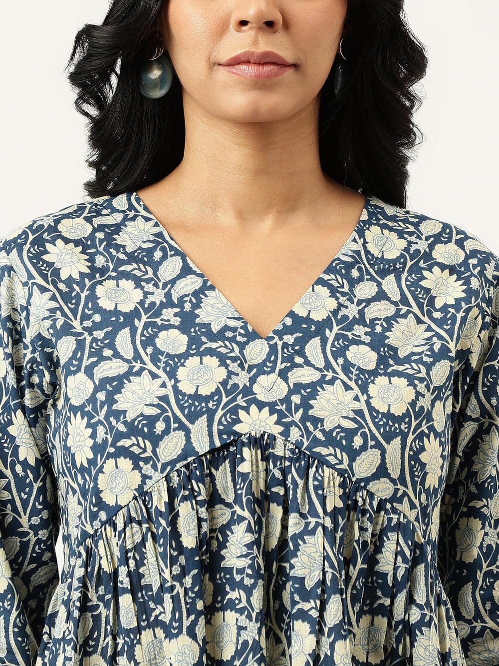 Floral Print Cotton Kurta
