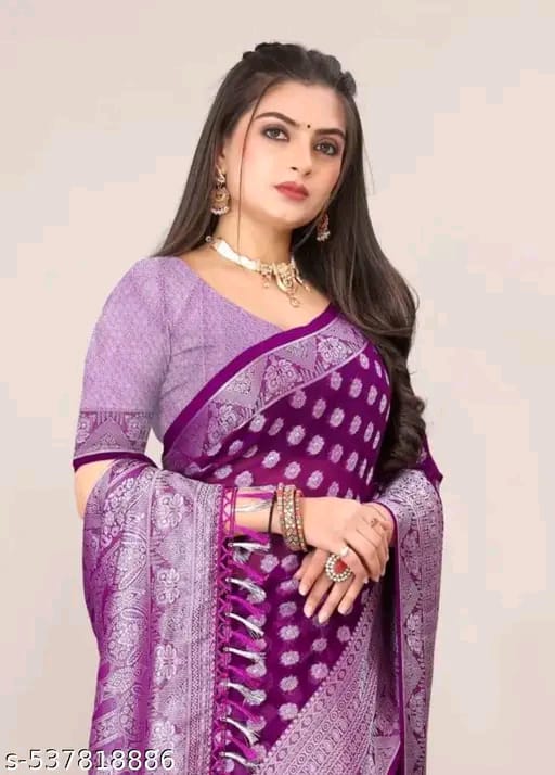 Elegant Purple Banarasi Saree