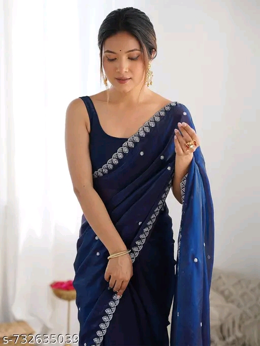 Elegant Navy Blue Saree