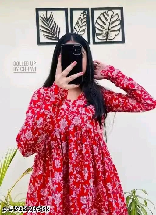 Red Floral Kurti