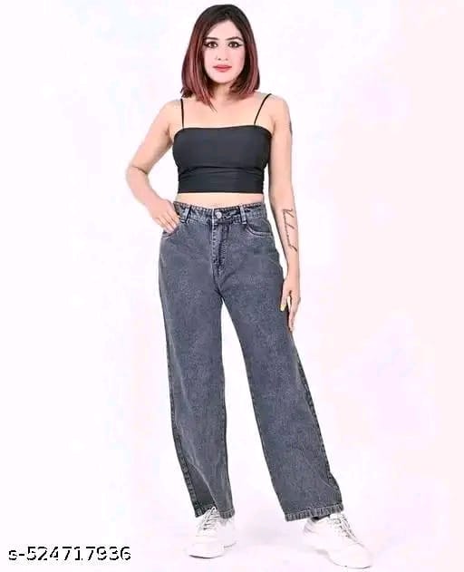 High-Waisted Wide Leg Jeans