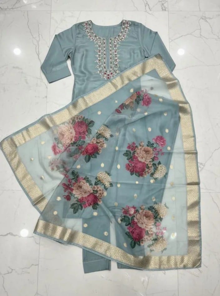 Elegant Blue Silk Saree