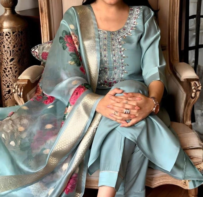 Elegant Blue Silk Saree