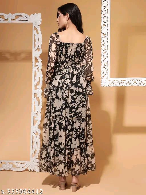 Floral Print Long Maxi Dress