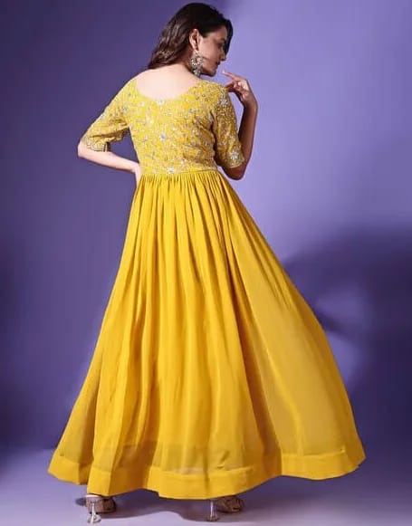 Yellow Anarkali Gown