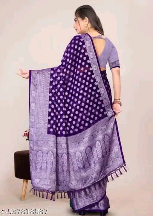 Elegant Purple Banarasi Saree