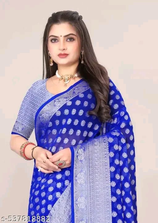 Royal Blue Banarasi Saree