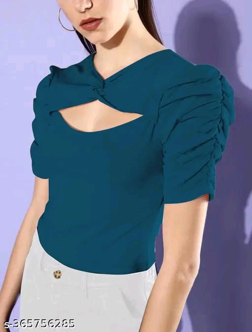 Teal Puff Sleeve Top