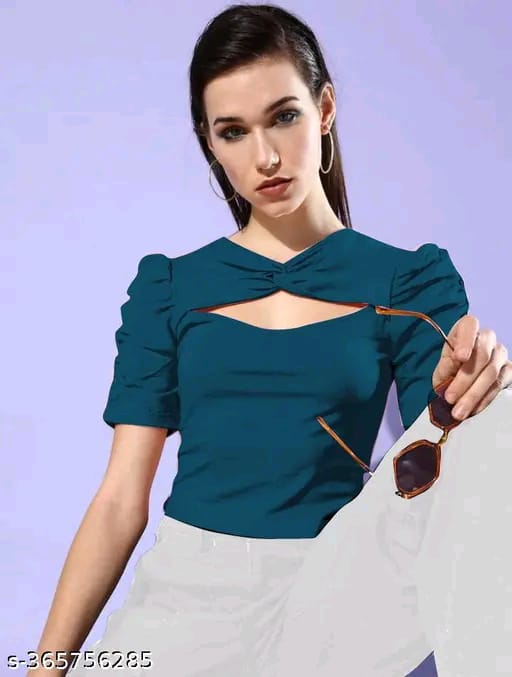 Teal Puff Sleeve Top