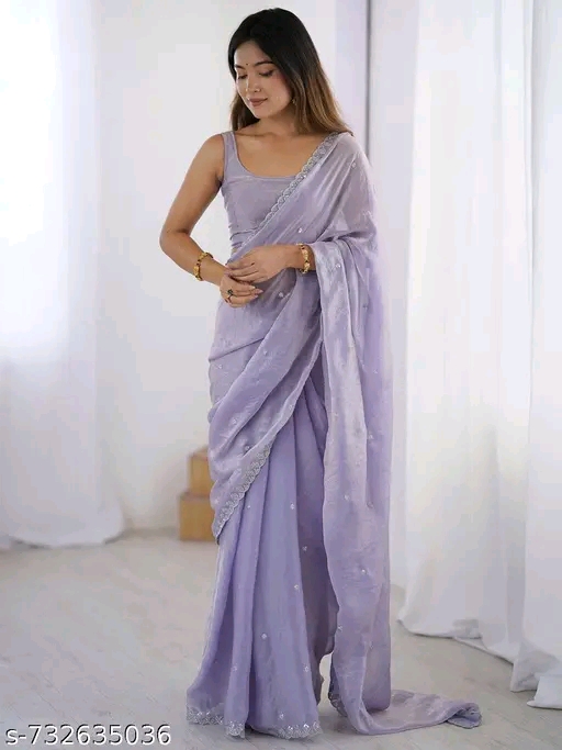 Lavender Silk Saree