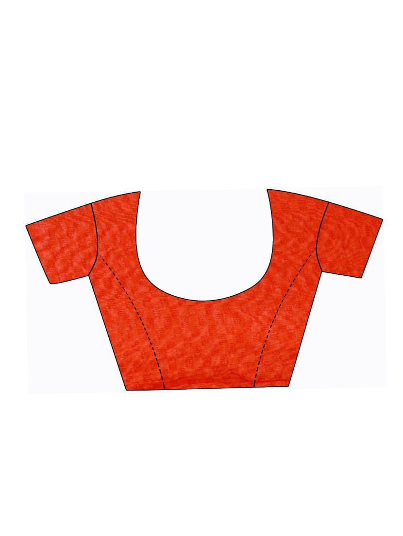 Red Cotton Saree Blouse