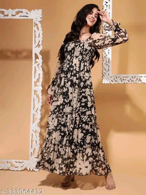 Floral Print Long Maxi Dress