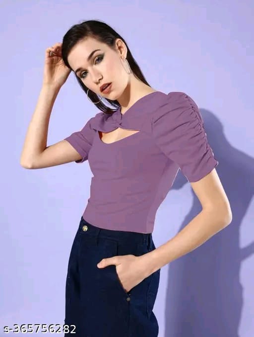 Lavender Puff Sleeve Top