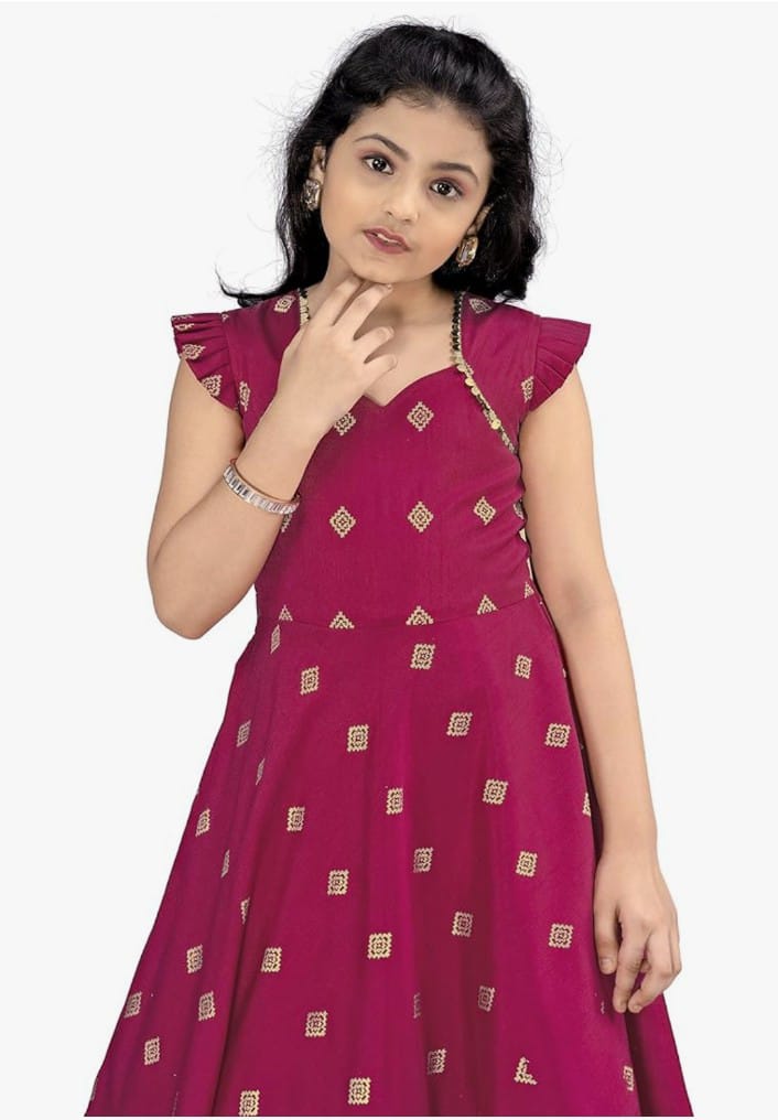 Girls' Festive Anarkali Dress