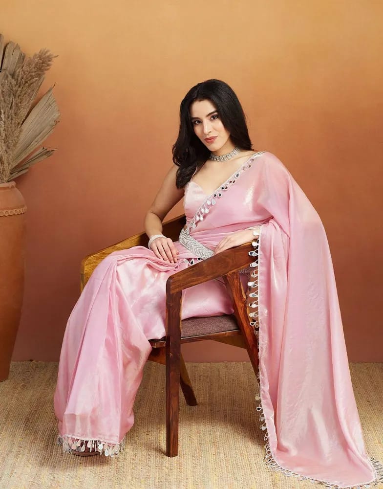 Pastel Pink Saree Set