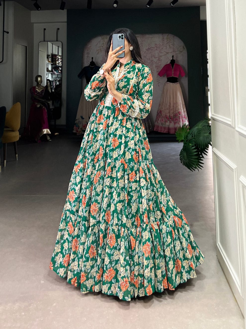 Floral Maxi Anarkali Dress