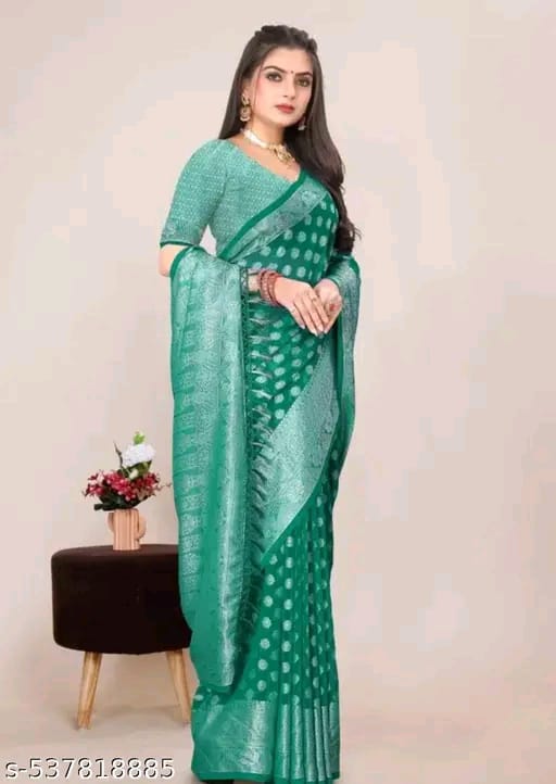 Elegant Green Printed Saree