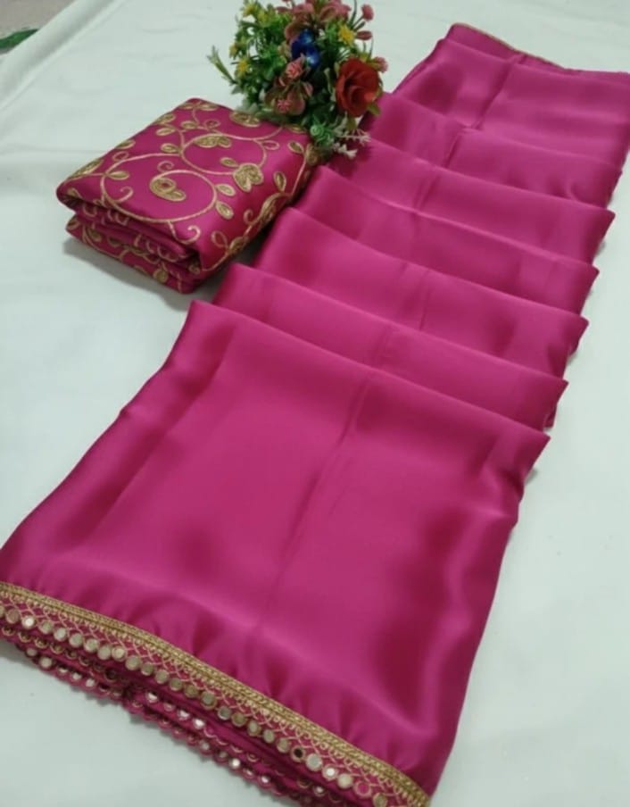Embroidered Silk Saree