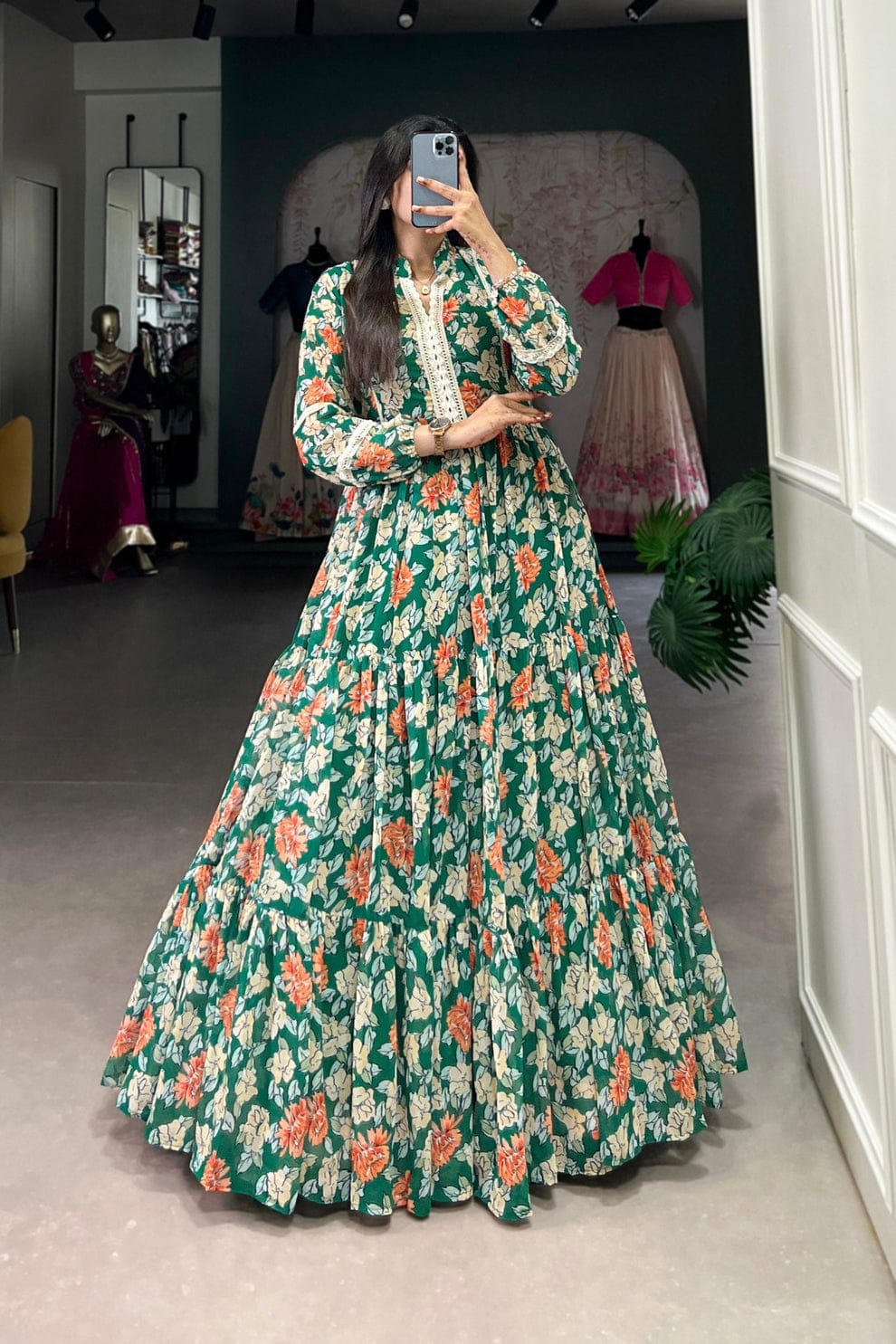 Floral Maxi Anarkali Dress