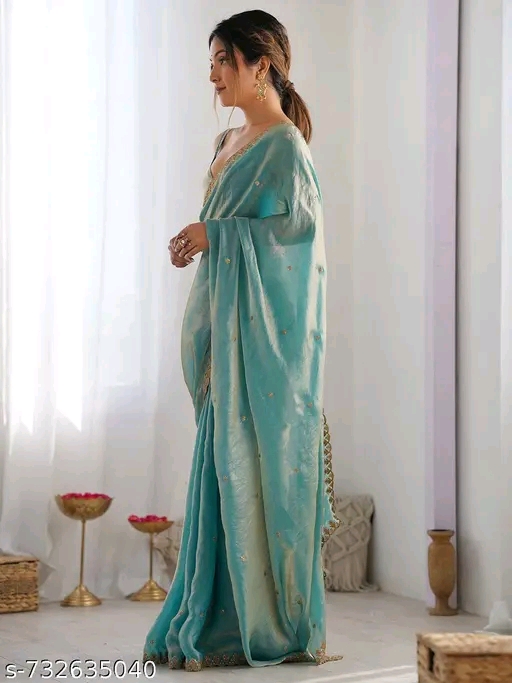 Elegant Blue Georgette Saree