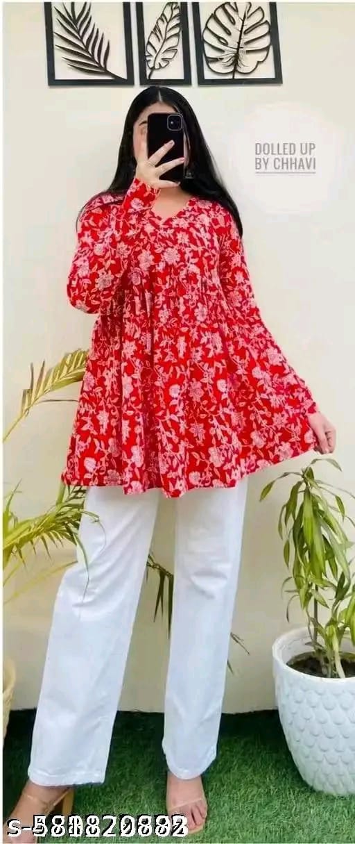 Red Floral Kurti