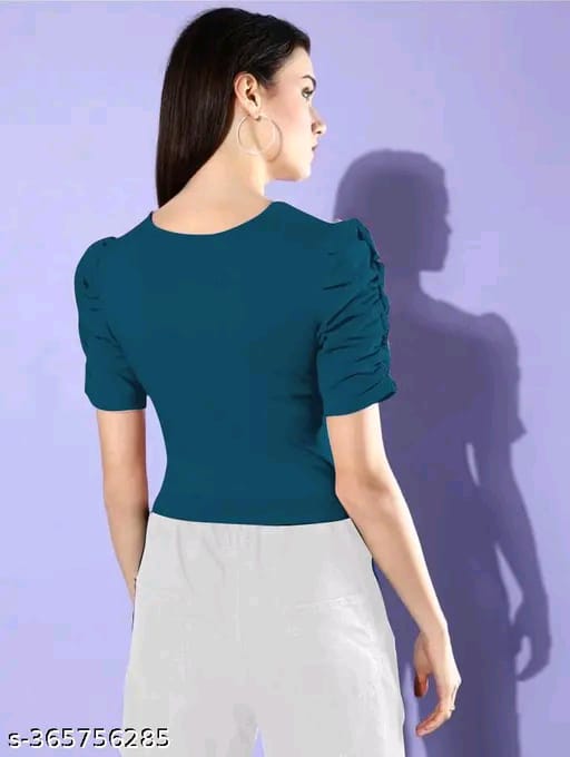 Teal Puff Sleeve Top