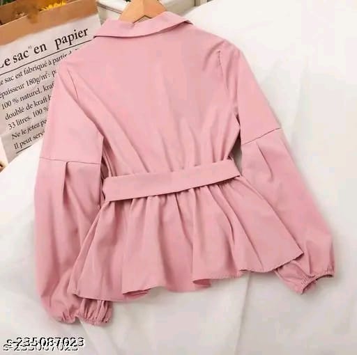 Pink Cotton Belted Top