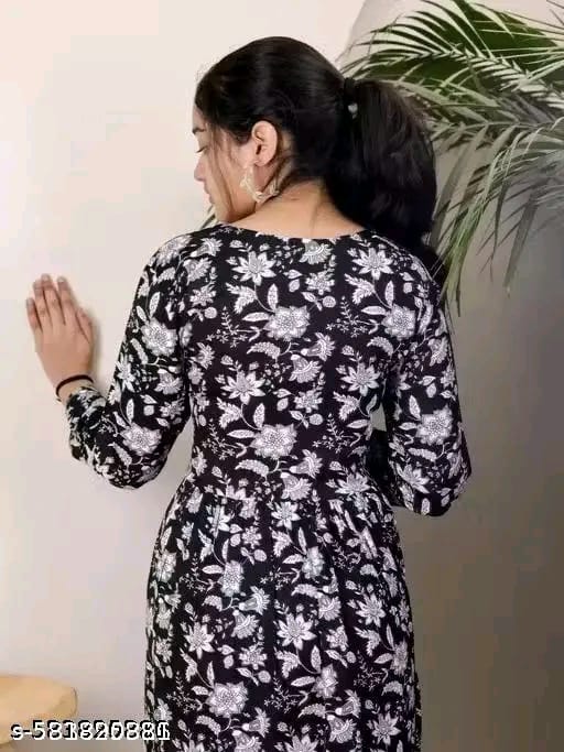 Black Floral Printed Tunic
