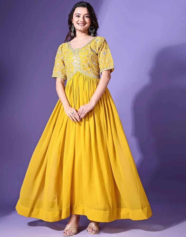 Yellow Anarkali Gown