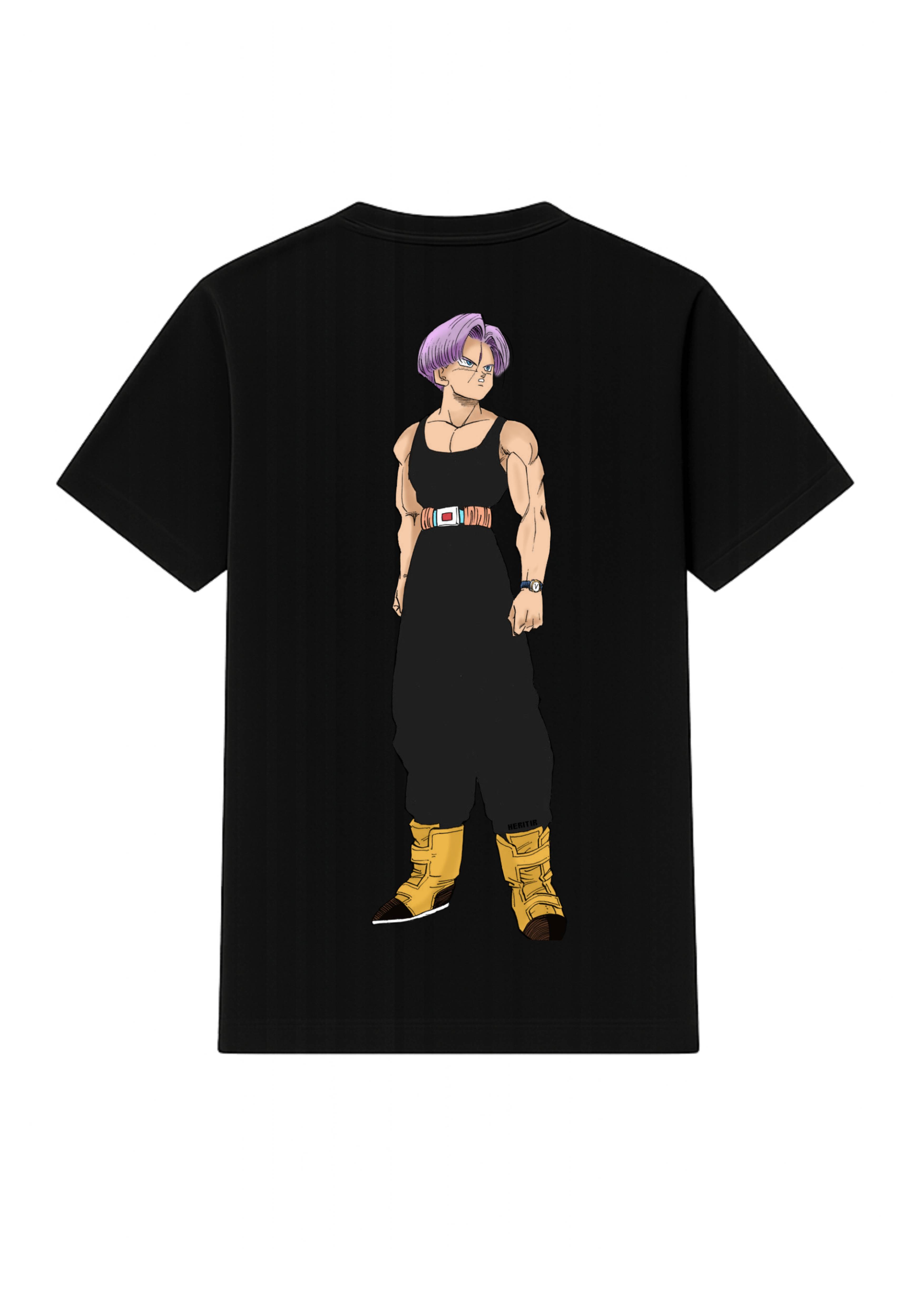 Trunks Anime Character Graphic T-Shirt Black & White