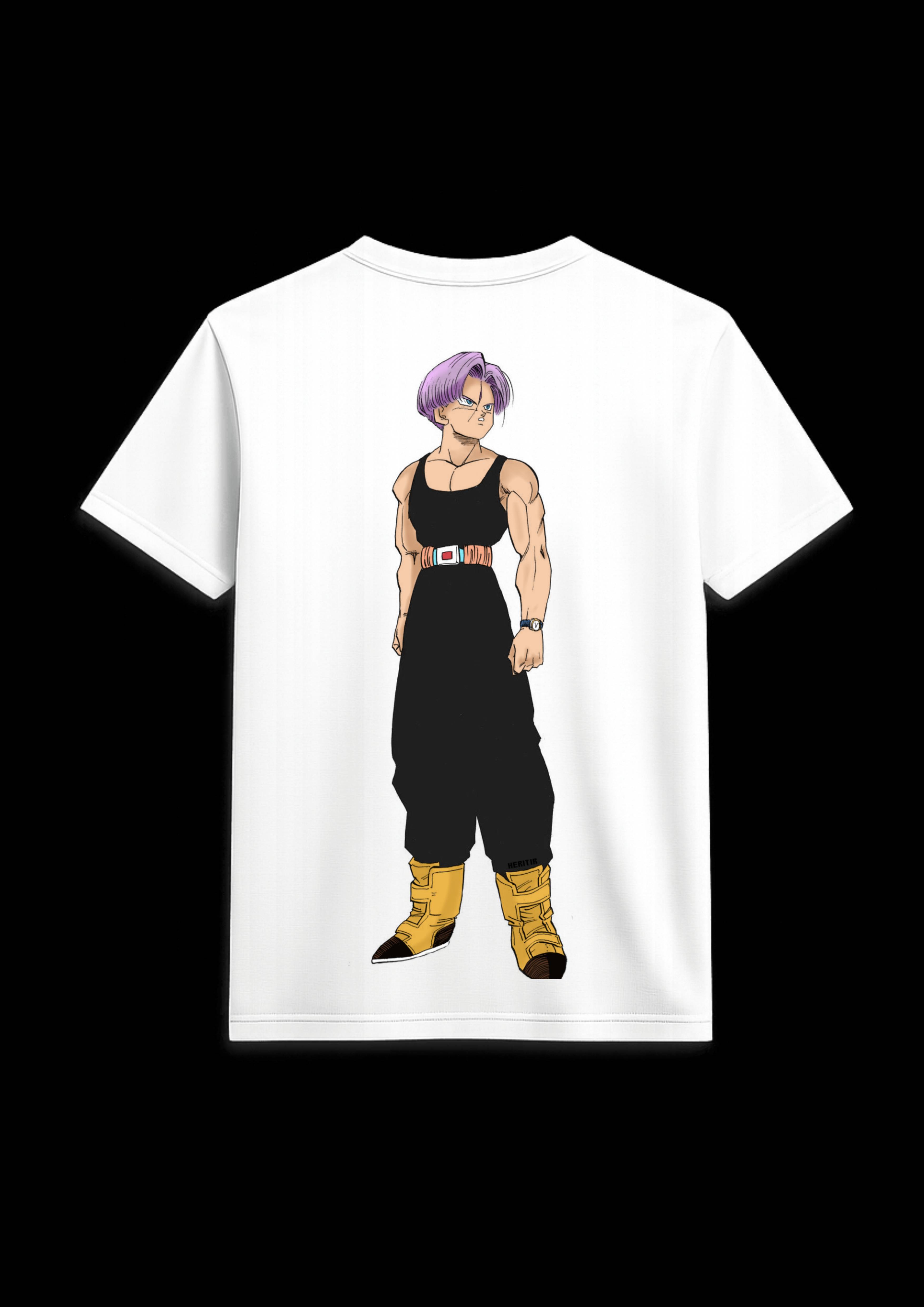 Trunks Anime Character Graphic T-Shirt Black & White