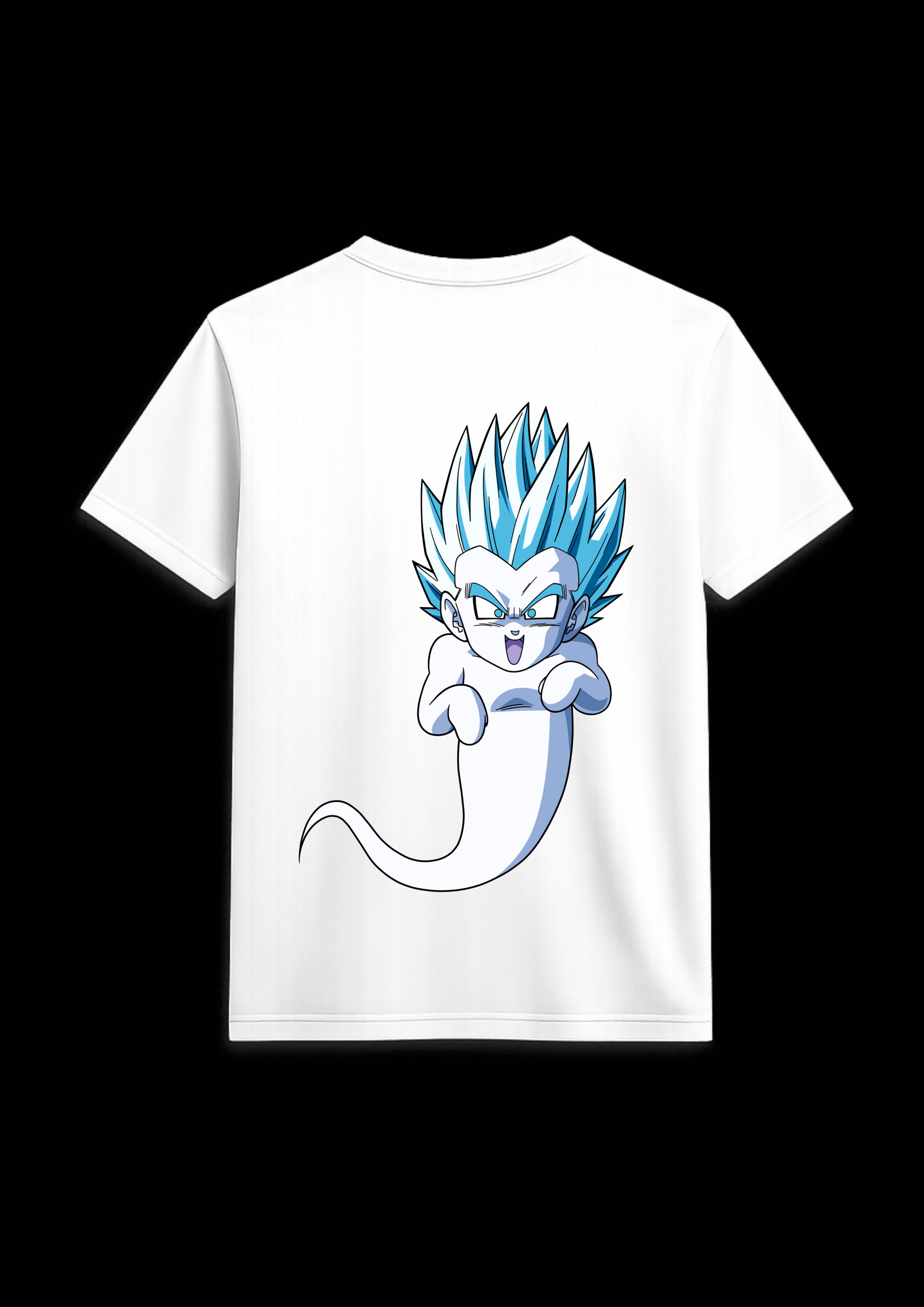 Goten Ghost Back Side Print T Shirt White & Black